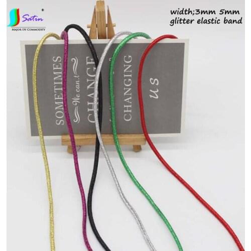 70yard Wholesale Fashion Best Seller Glitter Width 3mm 5mm Candy Color Elastic Band DIY Dress Knot Hair Rope Elastic Band