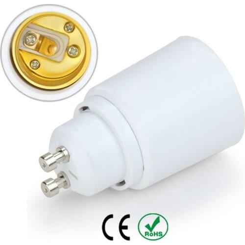50pcs GU10 to E27 Lamp Holder Base Bulb Socket Adapter Fireproof Material Halogen Edison LED Light Adapter Converter