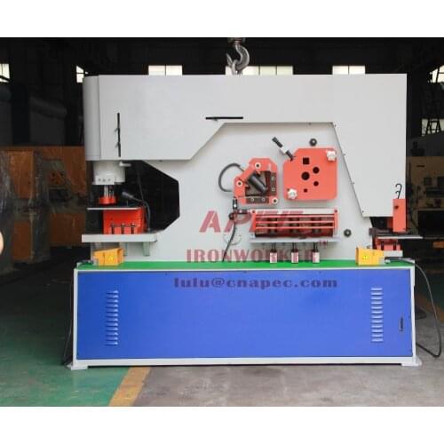 APEC Hydraulic Ironworker AIW-160/s Multifunctional Angle Channel Beam Plate Punching and Shearing