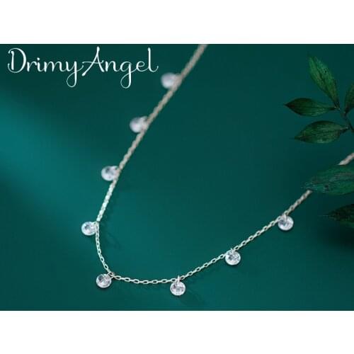 Bohemia Real Silver Color Zircon Beads Necklaces For Women Wedding Jewelry Gift Boho Necklace