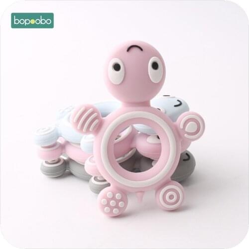 Bopoobo 1 PC Nursing Accessories Chewing Silicone Lovely Turtle Teethers DIY Nursing Jewelry Teething Accessories Baby Teether
