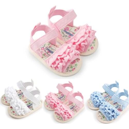 Infant Baby Girl Soft Sole Sandals Toddler Summer Shoes Ruffled Sandal