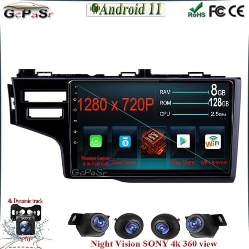 6G+128G CARPLAY Android 11 Car Radio Player for Honda Jazz 3 2015 - 2020 Fit 3 Gp Gk 2013 - 2020 Auto Radio Multimedia speler