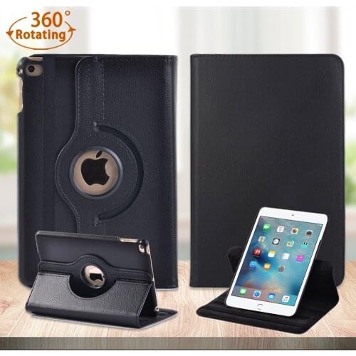 For Apple Ipad Mini 4/5 7.9 Inch PU Leather 360 Rotating Case for A1538/A1550/A2133/A2124/A2125 Drop Resistance Tablet Cover