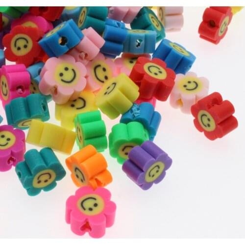 CHONGAI 100Pcs Multiple choices beads Fruit animal Flower Santa Claus Style Polymer Clay Spacer Beads DIY Necklace Accessories