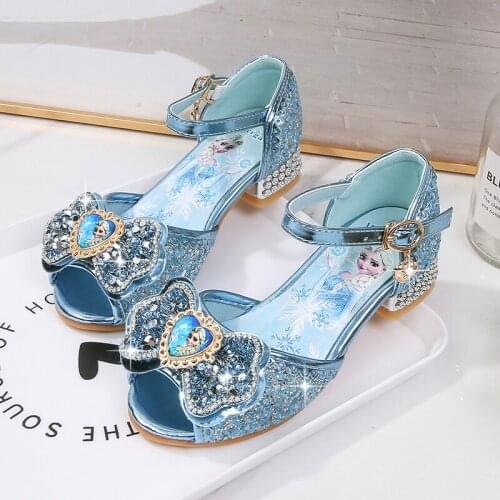 Disney Princess snow country children sandals bowknot children casual shoes with high heels girls of the girls