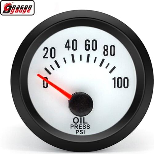 Round Earth 52mm Blue backLight Auto Car Oil Pressure Gauge Press Meter with Sensor for 0~100 PSI Oil Filter