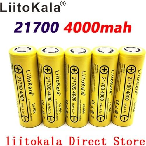 LiitoKala Lii-40A 21700 4000mah Li-Ni Battery 3.7V 40A 3.7V 30A power 5C Rate Discharge