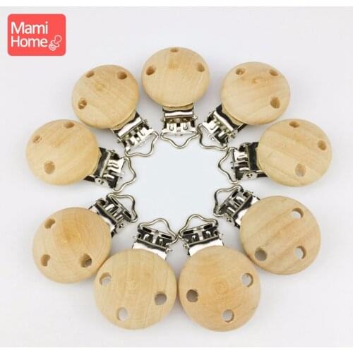 Mamihome 10pcs Wood Pacifier Clips Food Grade Materials DIY Pacifier Chain Accessories Chew Toys Nurse Gifts Baby Teething