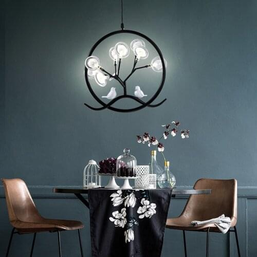 Nordic Metal Led Lamp 9*3W Three-Color Lights Bar/Kitchen Birds Chandelier Ceiling Luminaire Light Fixture