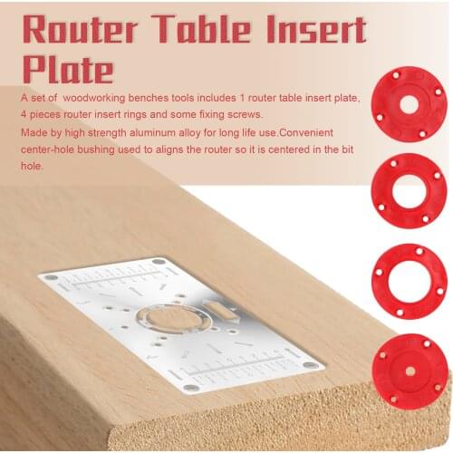 Multifunctional Aluminum Alloy Router Table Insert Plate Trimmer Engraving Machine Tool Woodworking Benches Woodworking Tools