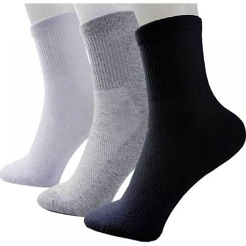 1 Pairs All Seasons Mens Business Casual Cotton Socks Spring Summer Autumn Winter Solid Colors Crew Socks Male Breathable Socks