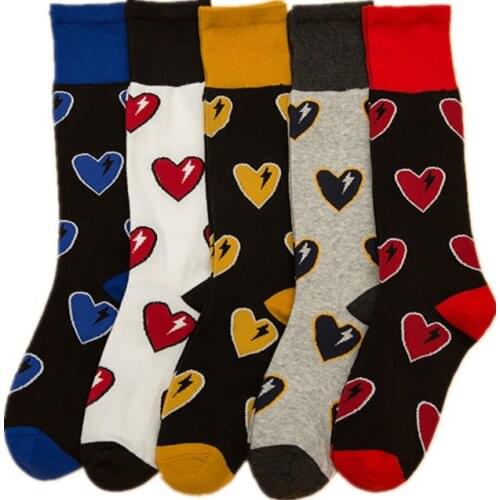 New 2020 Autumn Winter Women Socks Colorful Heart Pattern Kawaii Happy Socks Funny Casual Harajuku Calcetines Mujer