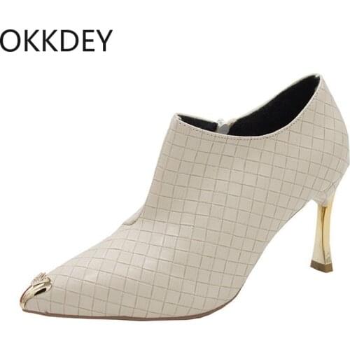 New autumn and winter latticed martin boots womens stylish steel heels bare boots sexy high heel boots women shoes