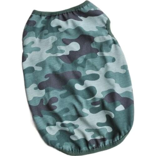 Pet Dog Clothes For Small Dogs Green Camouflage Dog Vest Tee Shirt Pet Tank Top Summer Dog Clothes