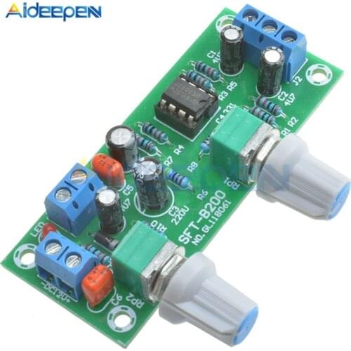 DC 12V-24V NE5532 Low-pass Filter Board Mono Two-Channel Bass Tone Pre-Amplifier Preamp Module Low Pass Filter 22Hz-300Hz