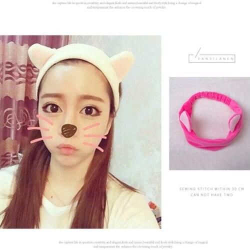 Hair Accessories Cute Cat Ears Headband Hairband Turban Spa Bath Wash Elastic Hair Band Wrap Clips