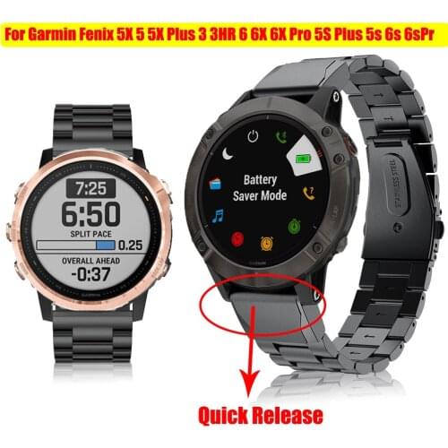 For Garmin Fenix 5X 5 5X Plus 3 3HR 6 6X 6XPro 5S 6S 5S Plus 6SPro Watch Quick Release Steelbelt 20 26 22mm WristStraps Watchban