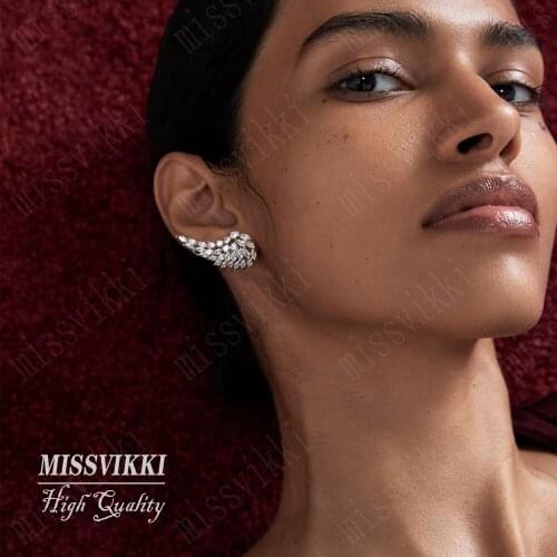 Missvikki Romantic Trendy Luxury Angel Wings Earrings For Women Girl Daily Birthday Fashion Gift Bridal Earrings Trendy Jewelry