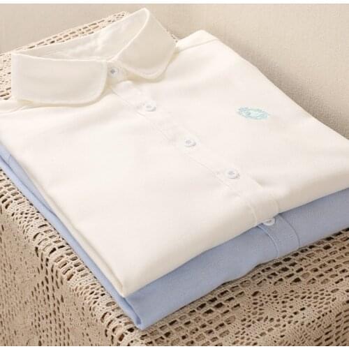 Women Embroidery Shirt School Blouses Office Long Sleeve Ladies Tops Female Blusas White Embroidered Work Shirt Autumn 2017