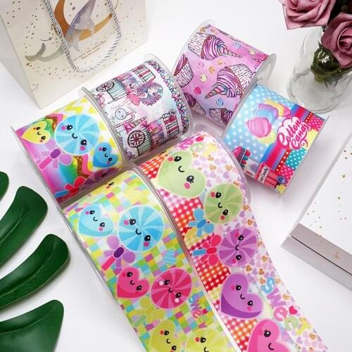 DIY Cartoon Dessert Printed Grosgrain Ribbon For Craft Supplies Sewing Accessories 5 Yards. 37992