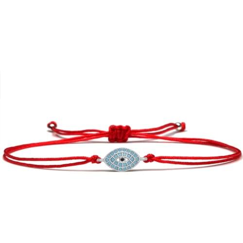 AAA Blue Cubic Zirconia Stones Rhodium-Plated Copper Evil Eye Lucky Charm Bracelet CZ Enchanted Beginnings Adjustable Jewelry He