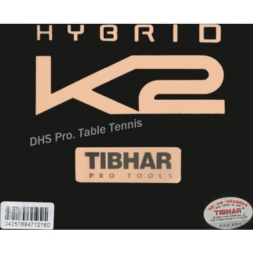 TIBHAR 2019 New HYBRID K2 (Sticky rubber + German Hard Sponge, Speed & Spin) Pips-in Table Tennis Rubber Ping Pong Sponge