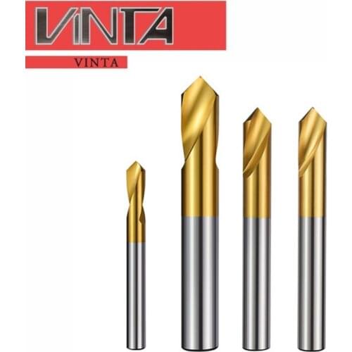 90 Degree CNC Drilling Solid Carbide Spot Drills Bit carbide alloy micro grain tungsten spotting Titanium drilling bits