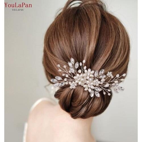YouLaPan HP346 Pearl Bridal Comb Hair Jewelry Rhinestone Vintage Style Comb Bridal Pieces Wedding Hair Comb Faux Pearl Headwear