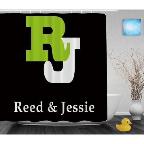 Personalized Modern Monogram Shower Curtain Custom Reed & Jessie Bathroom Shower Curtains Polyester Fabric With Hooks