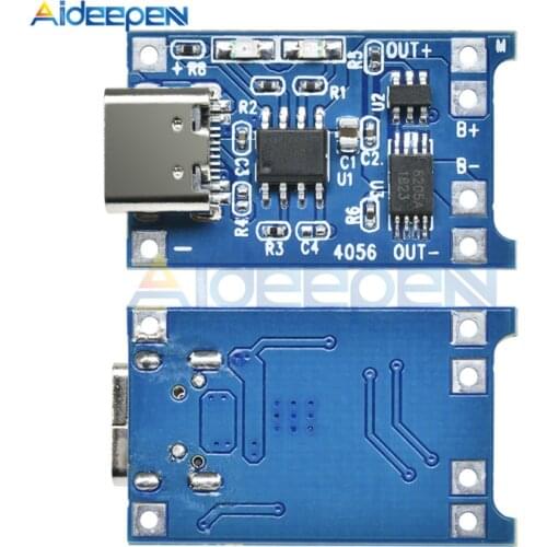 5Pcs/lot 5V 1A Type C USB 18650 TP4056 Lithium Battery Charger Module Charging Board With Protection Dual Functions TP4056