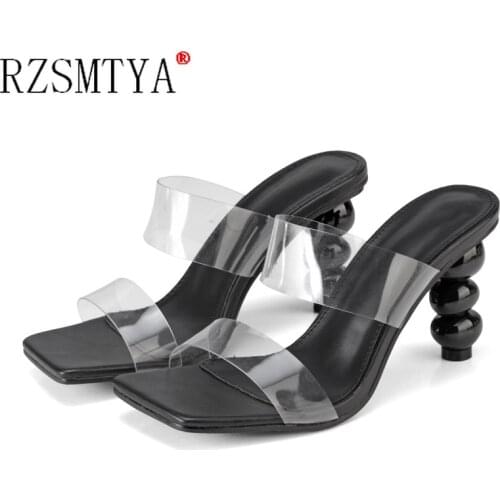 2021 Feature Calabash Heel Sandal Four Season Womens Shoes New PVC High Heel Slippers Big Size 35-42