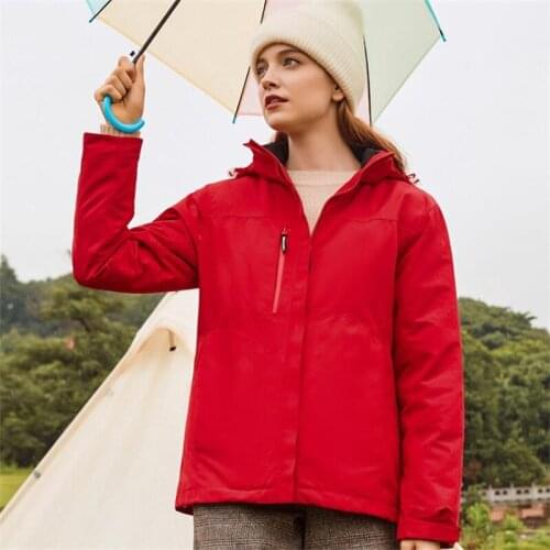 Winter Jackets Women Liner Detachable Two in One Jacket Female Waterproof Hiking Coat Thicken Windproof Hooded Jacket Men Women