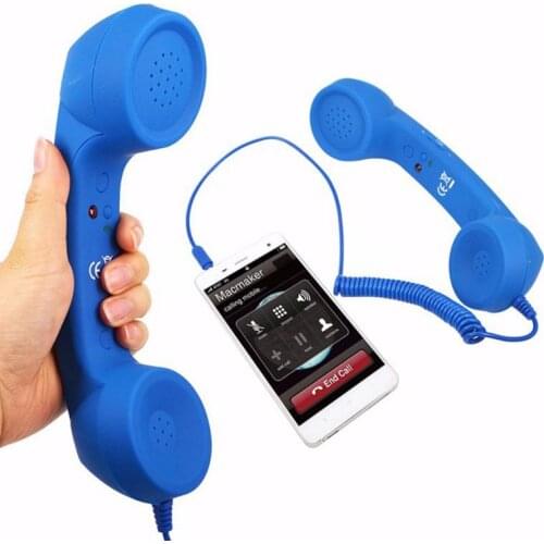 1pcs Classic Retro 3.5 Mm Comfort Telephone Handset Mini Mic Speaker Phone Call Colorful Receiver For Iphone Huawei Samsung