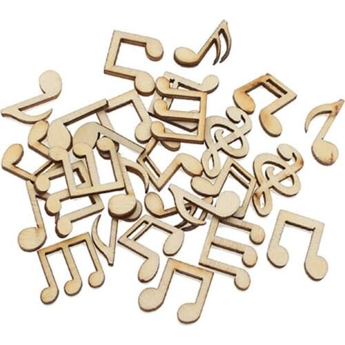 100Pcs 20x14mm Woody Note Embellishments MDF Unfinished Wood Scrapbooking For Craft Decoration Diy