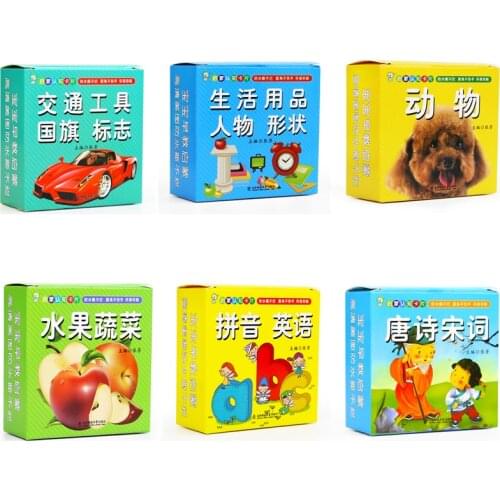 6 boxes/set Chinese characters cards for starter learners and children with Chinese Phrase ,hanzi cards and pin yin Animal card