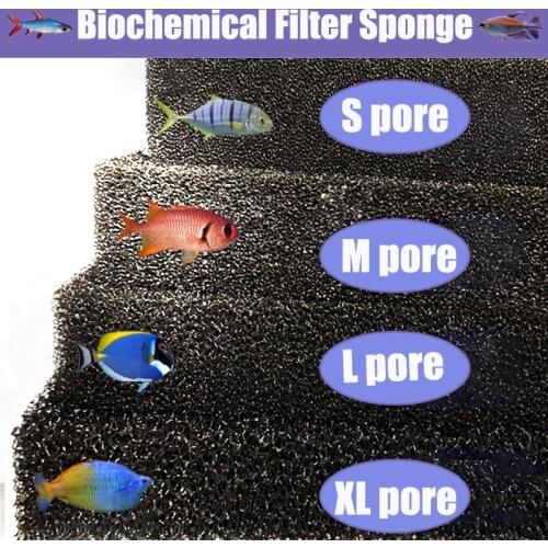 Aquarium Biochemical Cotton Filter Practical Fish Tank Accessories Pond Foam Sponge Filter Black Multiple Size S M L XL Pore