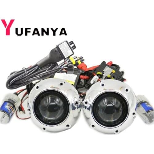 Bixenon Projector lens with 35w hid xenon kit silver shrouds car assembly for H1 H4 H7 model car hid retrofit free shipping