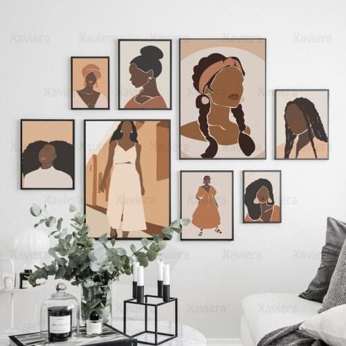 Boho Girl Braids Silhouette Abstract Wall Art Posters and Prints Modular Pictures Home Decor Bedroom Canvas Painting Frameless