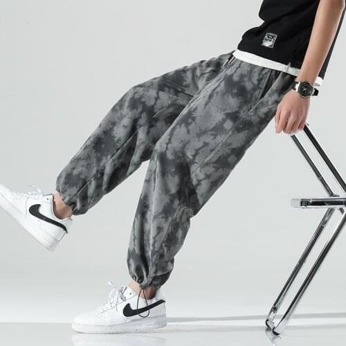 Men Fashion Camouflage Trousers Elastic Waist Casual Pants for Men Streetwear Loose Jogger Trousers Men Pantalones