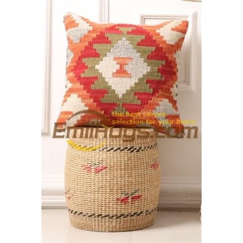 Pillow case 60x60 Kilim Cover Cover Handmade Craft Gift Fleece Couch Throw Interior Decoration
