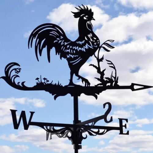 Stainless Steel Rooster Weathervane Weather Vane Wind Direction Indicator