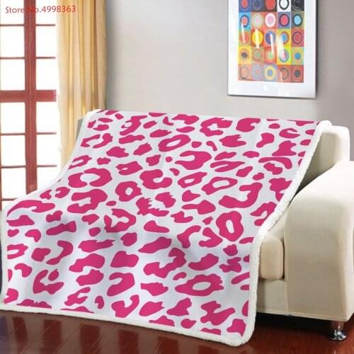 Leopard Colorful Sherpa Fleece Blanket on Sofa Bed 3D Animals Skin Print Winter Warm Bed Cover Plush Soft Throw Blanket for Teen