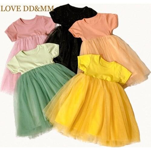 LOVE DD&MM Girls Dresses Summer Casual GlitterMulticolor Mesh Dress Kids Sweet Costume Children Party Fancy