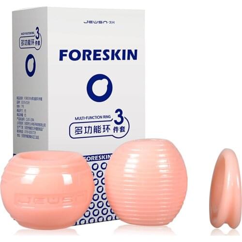 Reusable Foreskin Corrector for Men Silicone Cock Ring Ghost Exerciser Delay Ejaculation Adult Sex Toys Male Penis Stretcher