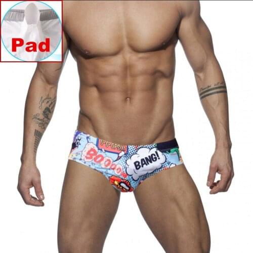 Gay Men Push Up Swim Briefs Gay Sexy Bikini Swimming Trunks Male Beach Wear Penis Pad Bathing Suit Swimsuit Man Swimwear Short