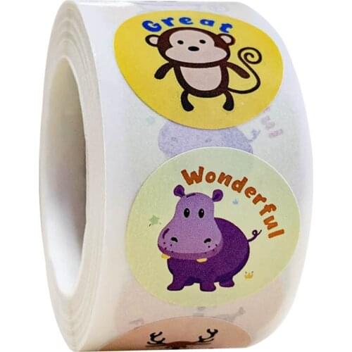 100-500pcs/roll Lovely Cat Stickers For School Reward Stickers Classroom Decoration Encouragement Sticker For Student Teacher