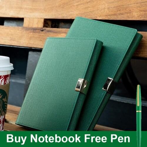 New Leather A5 Light Luxury Office High-end Business Meeting Binder Spiral Notebook 6 Hole Metal Buckle Diary Notepad Agenda