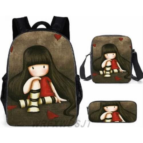 New 3 piece suit School Backpacks Set 3D Print Cute School Bags For Girls Students Primary Daily Casual Travel Bag