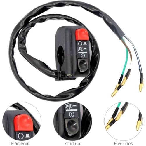 MotoLovee 22mm Motorcycle Switches Motorbike Horn Button Turn Signal Electric Fog Lamp Light Start Handlebar Controller Switch